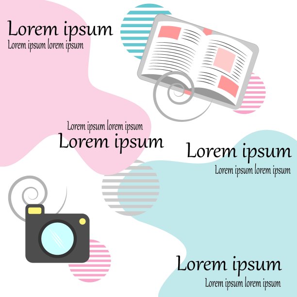 相册或杂志和相机矢量背景图片下载