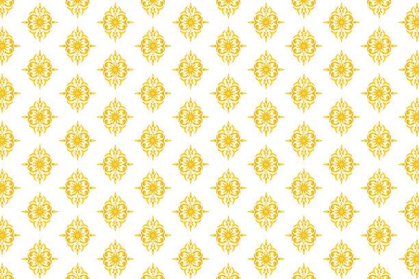 装饰金色锦缎无缝模式向量与白色背景。图片下载