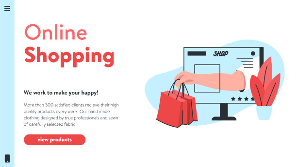 矢量图像的网上商店网站界面与概念插图的手给予包裹的商品通过电脑屏幕。它代表了网上购物的概念，网站设计图片下载