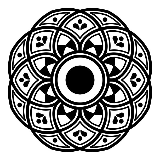 曼荼罗圆形装饰。可用于贺卡、手机壳打印等。手绘背景，矢量孤立在白色。每股收益10图片下载