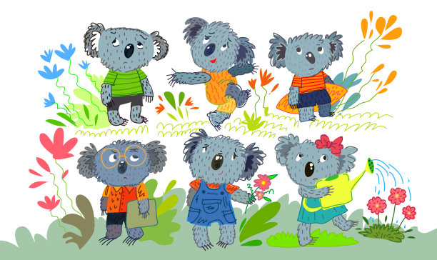 Сartoon koalas图片下载
