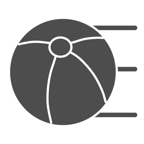 球坚实的图标。运动降落伞球插图孤立在白色。沙滩球字形风格的设计，为网页和应用程序设计。Eps 10。图片下载