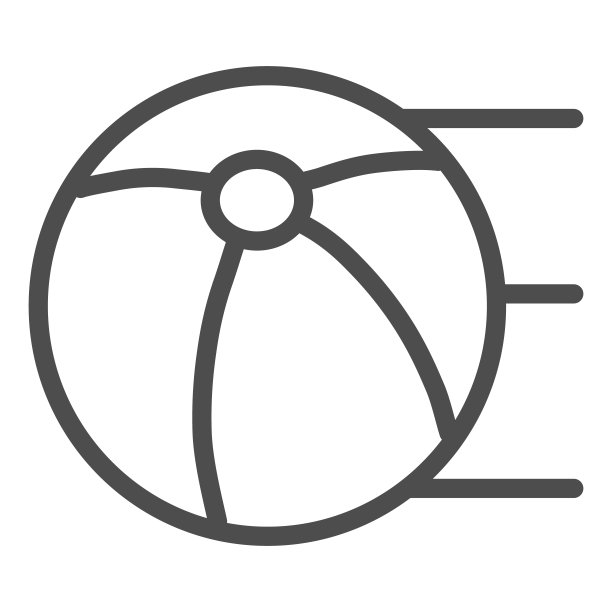 球线图标。运动降落伞球插图孤立在白色。沙滩球轮廓风格设计，为网页和应用设计。Eps 10。图片下载