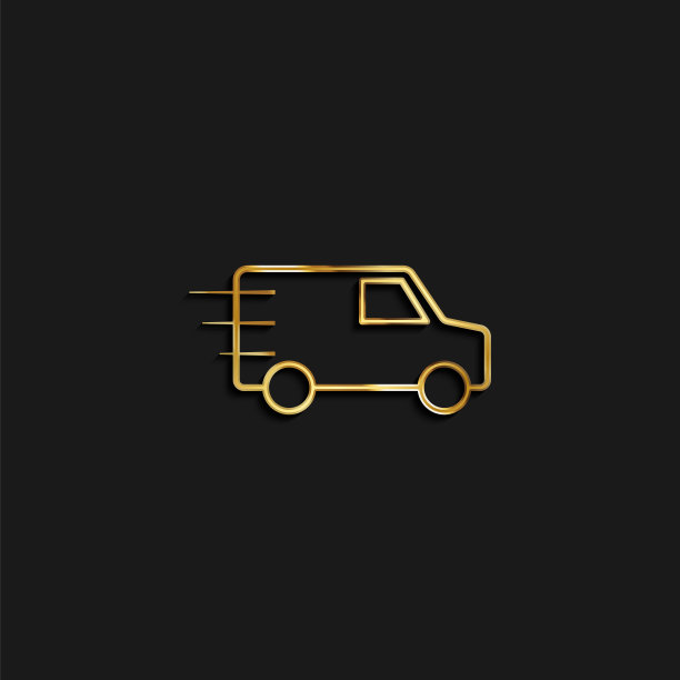 快递、运输、汽车的黄金图标。矢量插图的黄金图标图片下载