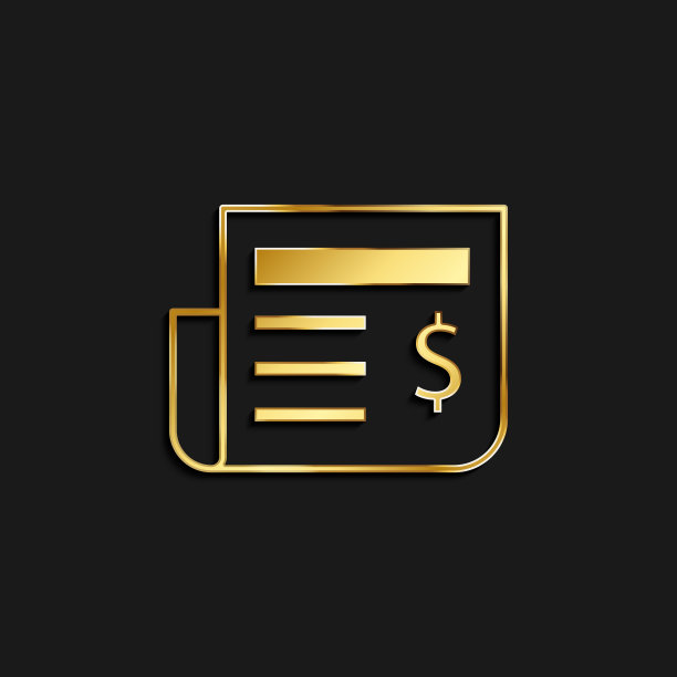 报纸、新闻的黄金偶像。矢量插图的黄金图标图片下载