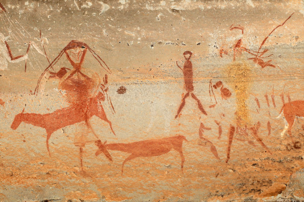 南非德拉肯斯堡山脉的布须曼(桑)岩画图片下载