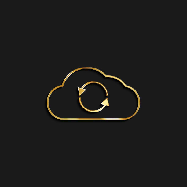 云，重载黄金图标。矢量插图的黄金图标图片下载