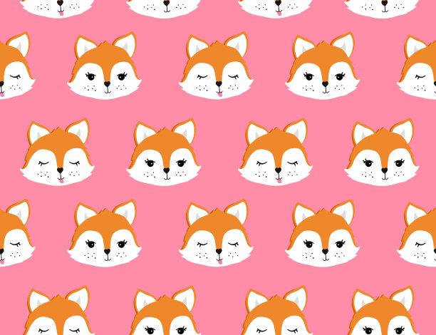 福克斯无缝模式。矢量图图片下载