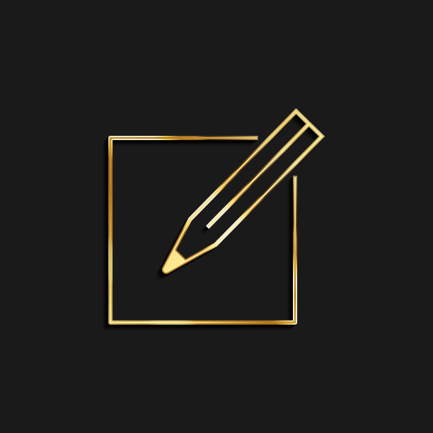 撰写，编辑黄金图标。矢量插图的黄金图标图片下载