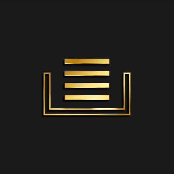 剪贴板，堆栈黄金图标。矢量插图的黄金图标图片下载