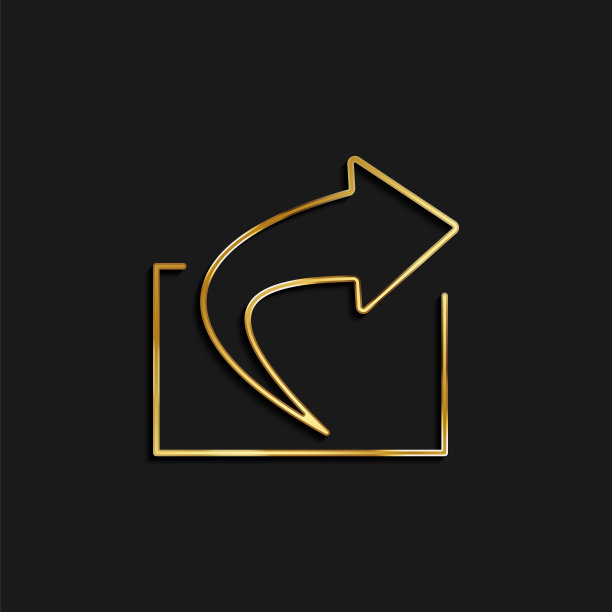 出口，分享黄金图标。矢量插图的黄金图标图片下载