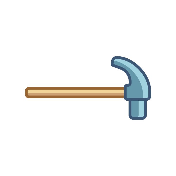 木工工具锤孤立在白色背景上。平面图标用于建筑、装饰、维修服务。工具包。出售,出租。手工具。购买锁匠，木匠，工头。图片下载
