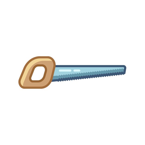 木工工具钢锯孤立在白色背景上。平面图标用于建筑、装饰、维修服务。工具包。出售,出租。手工具。购买锁匠，木匠，工头。图片下载