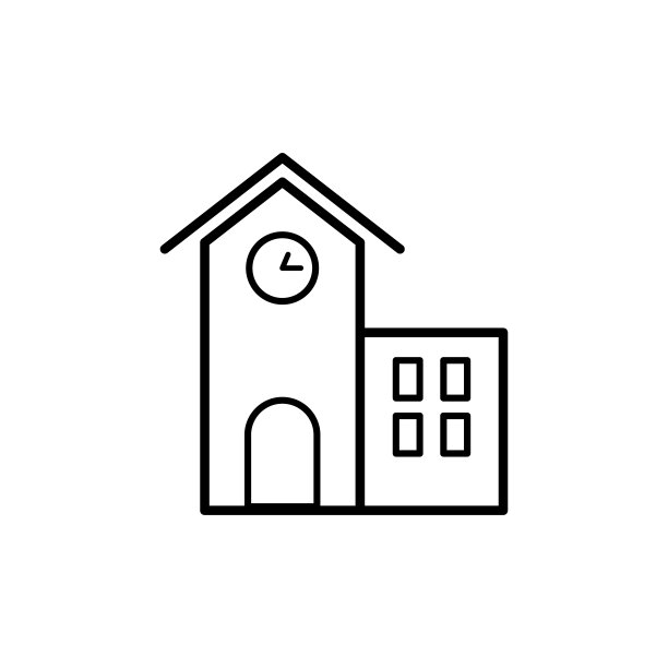 学校建筑图标平面矢量模板设计新潮图片下载