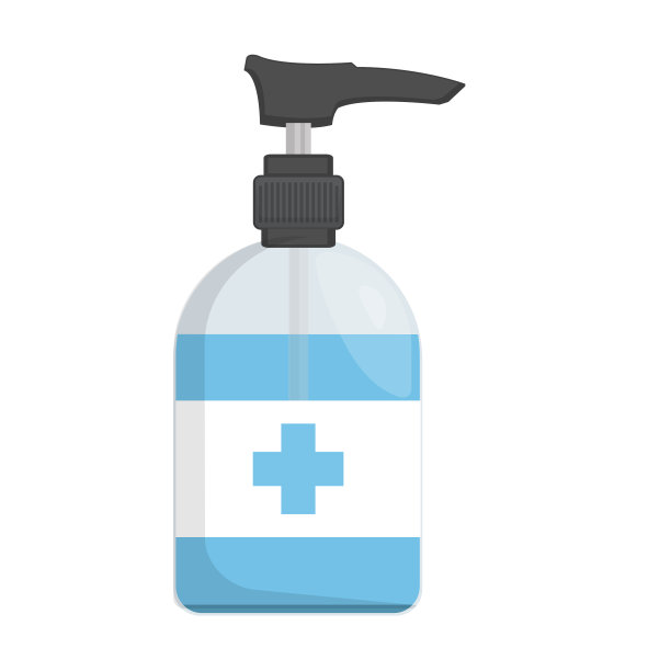 洗手液泵瓶，洗手液，酒精凝胶。洗手向量。手洗凝胶字符设计。洗手液和细菌载体。图片下载