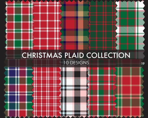 圣诞花格格子无缝格子图案系列图片下载