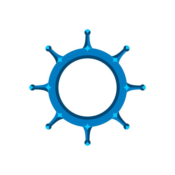 蓝色船舶方向盘插图设计。向量EPS 10。图片下载