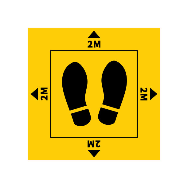 社会距离。足迹的迹象。保持2米的距离。Coronovirus流行的保护。矢量图图片下载