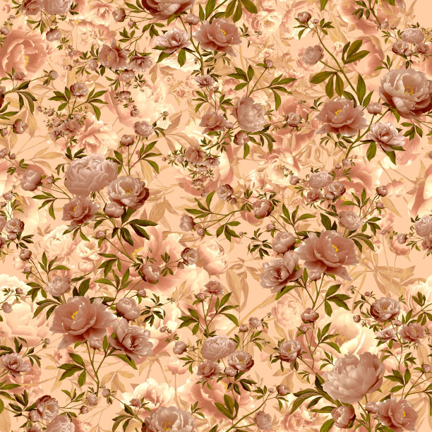 牡丹无缝模式图片下载