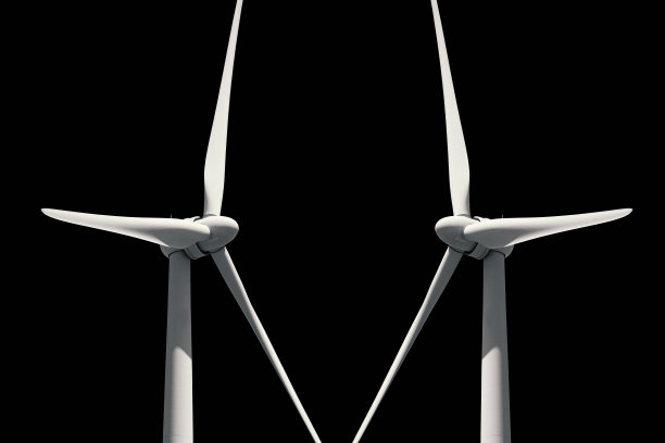 两个风车面对面。图片下载