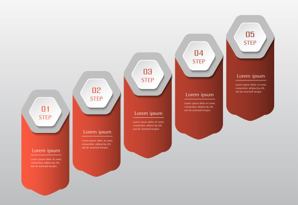 一步一步的信息图表。图片下载