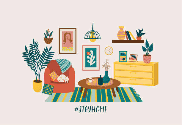 居家室内插图图片下载