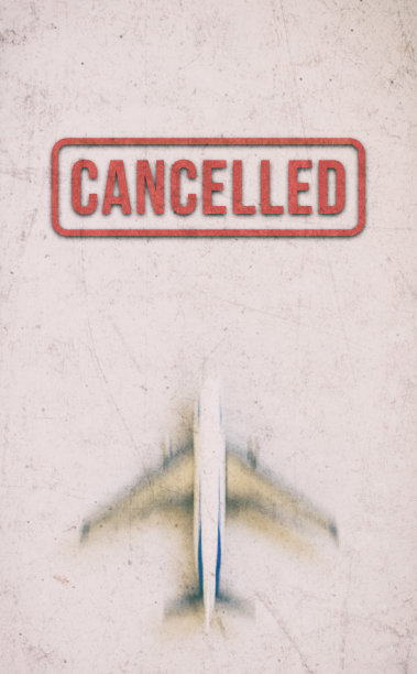 平面lay飞机在运动grunge效应和词取消冠状病毒covid - 19效应旅行度假航班取消图片下载