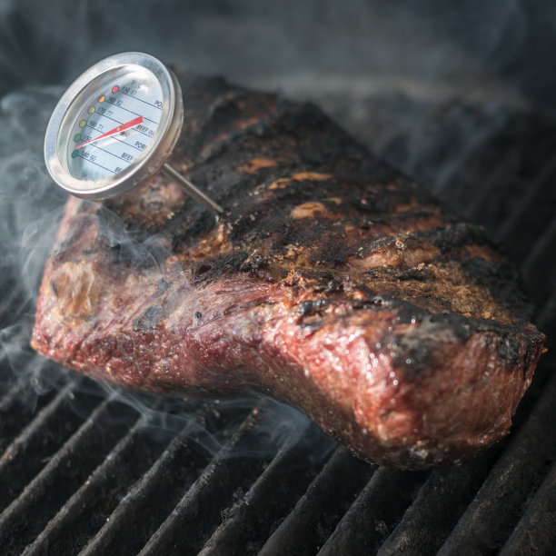 烤架上烤制的美味牛肉图片下载