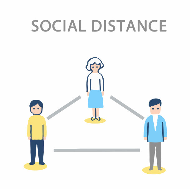 社交距离的简单说明图片下载