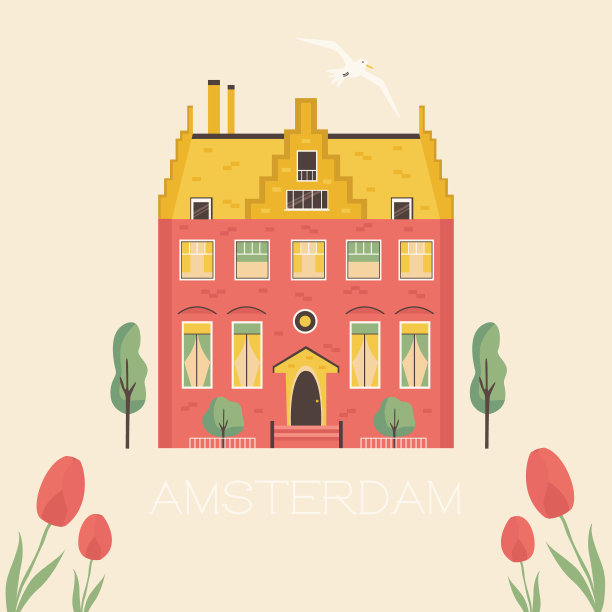 阿姆斯特丹的一条有传统老建筑的街道。图片下载