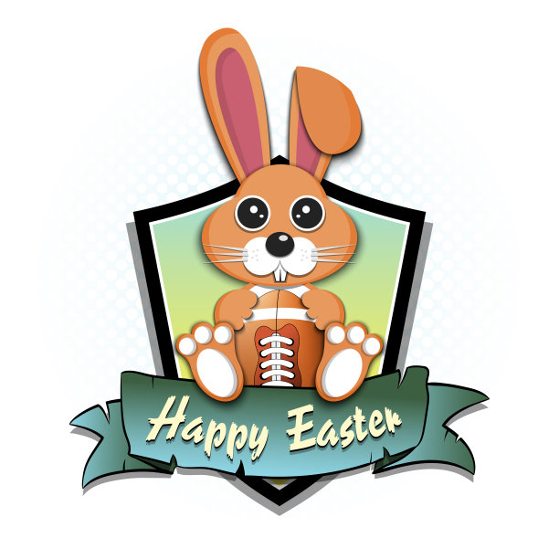 复活节快乐。复活节兔子和足球图片下载