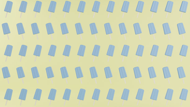 黄色背景上的蓝色冰棒扭曲图案图片下载