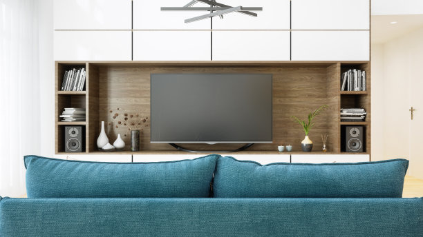 电视、橱柜室内设计图片下载