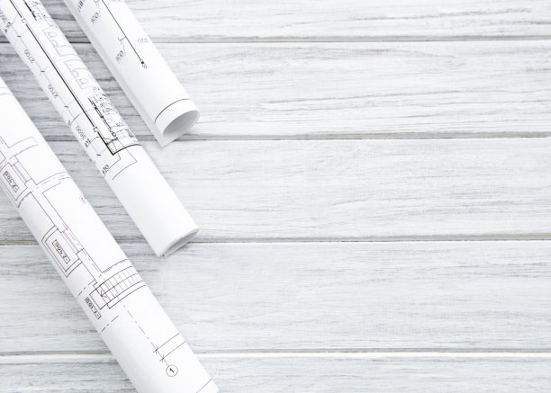 建筑师工作场所俯视图图片下载