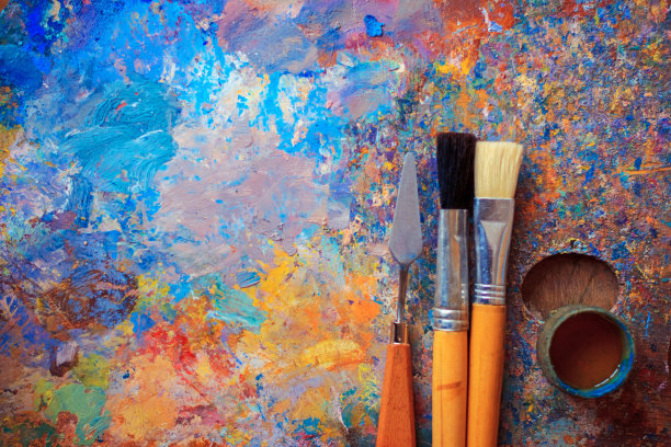 色彩斑斓的艺术家调色板图片下载