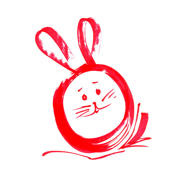 复活节彩蛋抽象的线标记，明亮的篮子野兔的形式图片下载