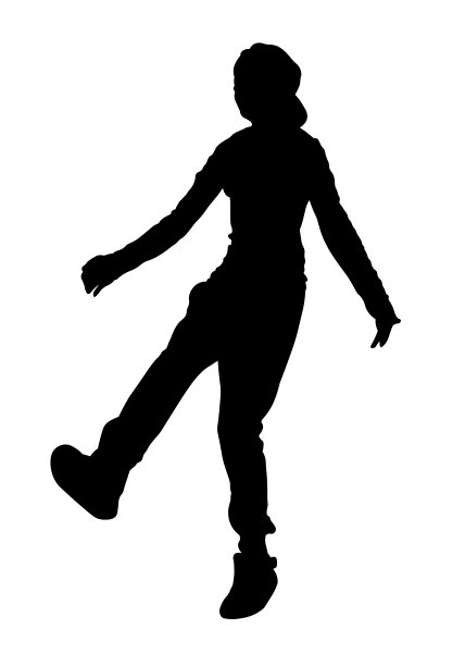 少女舞者表演嘻哈剪影图片下载