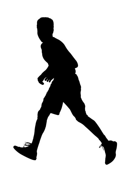 篮球运动员跑向球的轮廓图片下载