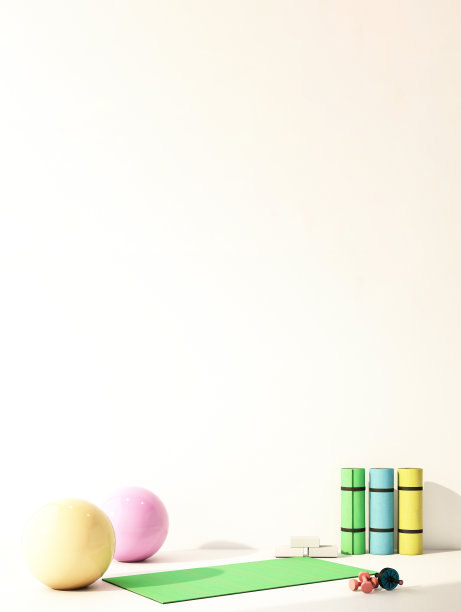 瑜伽，在家工作时的活动，3d插图，3d渲染图片下载