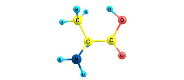 丙氨酸分子结构孤立于白色图片下载