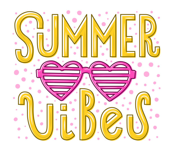 夏日用眼镜在水滴的背景上拨动题词。图片下载