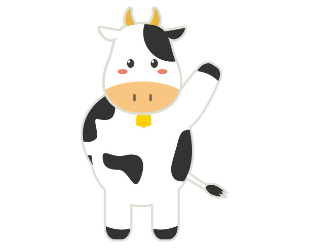 牛矢量插图，可爱的牛。图片下载