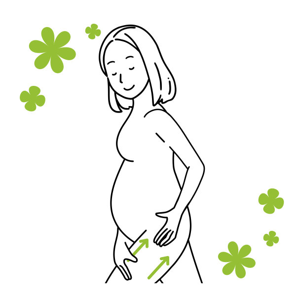 一个孕妇给按摩的插图。图片下载