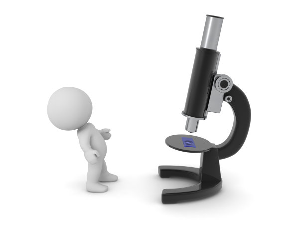 3D角色仰望显微镜图片下载