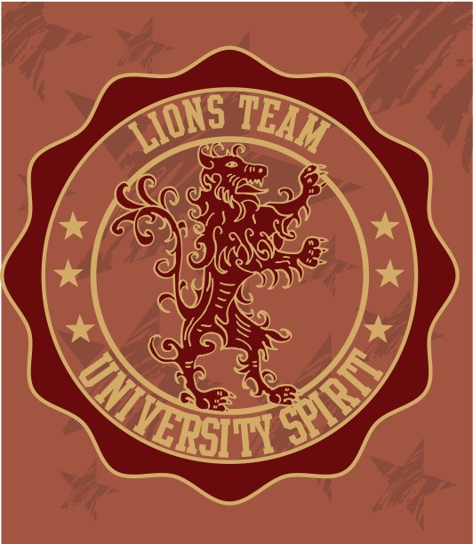 狮队盾牌矢量艺术图片下载
