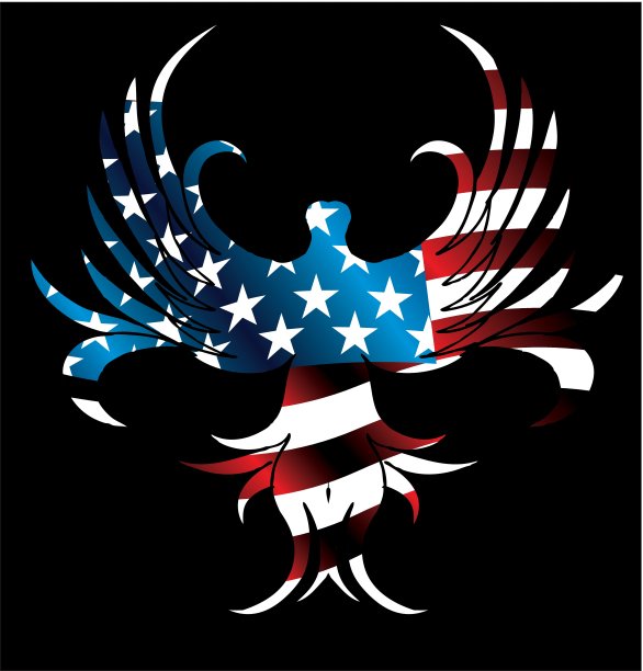 美国国旗和鹰矢艺术图片下载