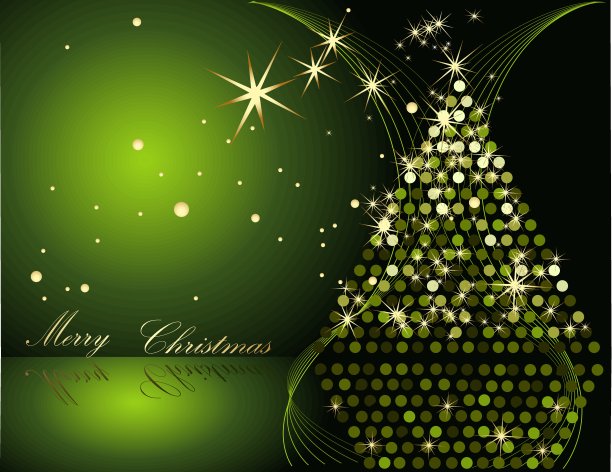 圣诞树的绿色和金色图片下载