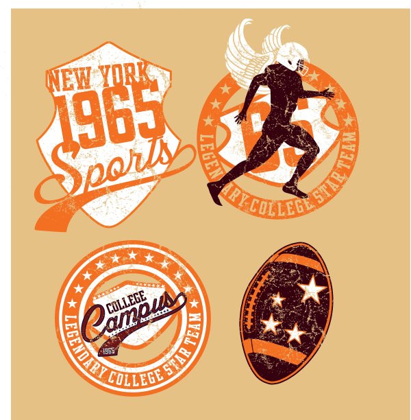 美国大学体育矢量艺术图片下载