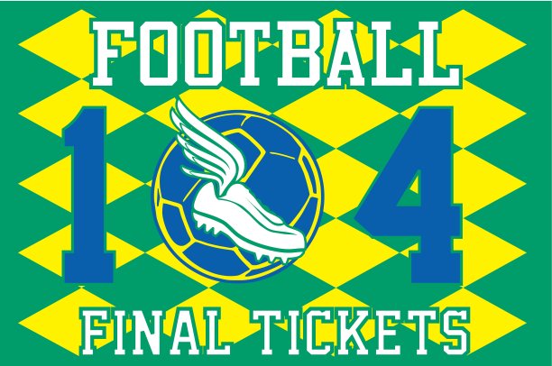 巴西足球复古风格矢量艺术图片下载