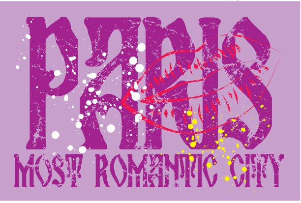 巴黎城市标语向量艺术图片下载